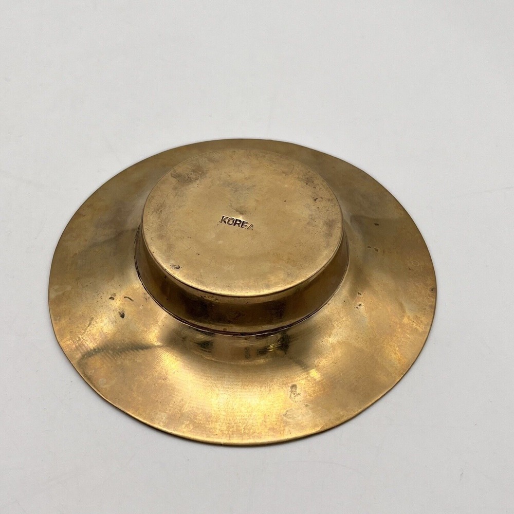 Brass Chinese‎ Calendar Year Characters Vintage Ashtray Trinket Dish Bullseye - Picture 7 of 12